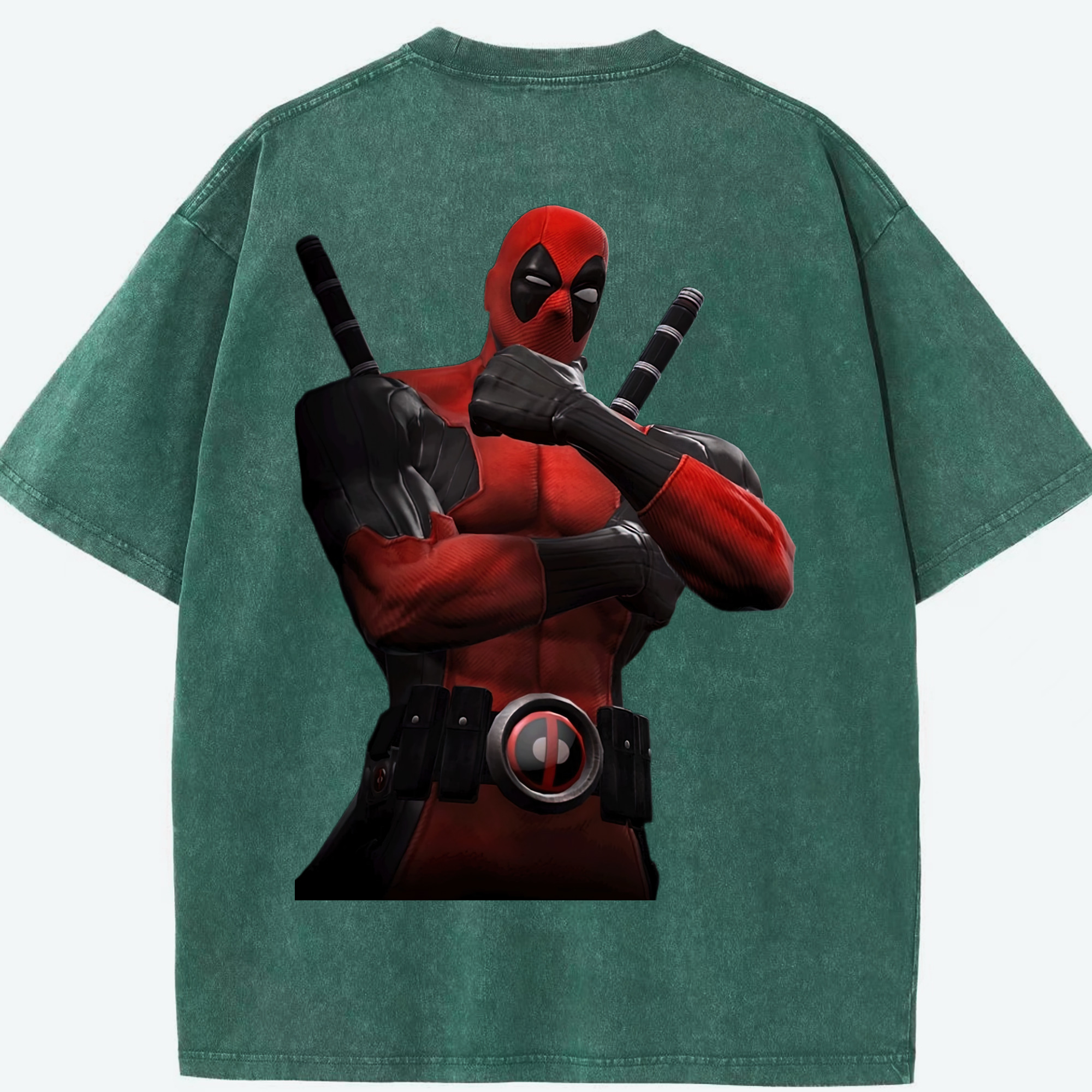 （画像用） Deadpool デッドプール 綿100% ヴィンテージ風 半袖Tシャツ（背面プリント）